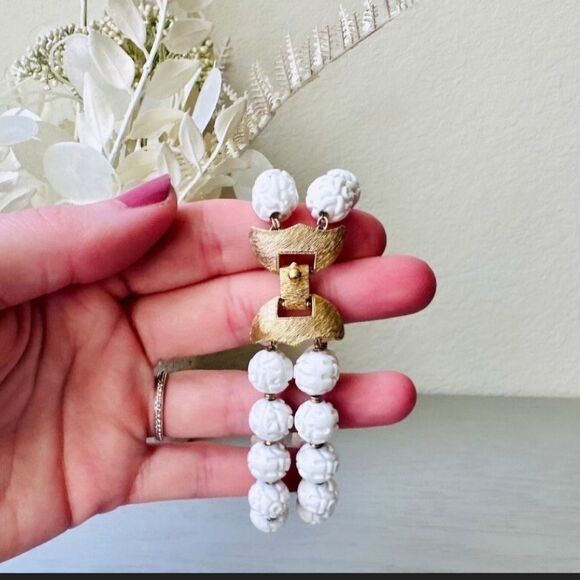 VINTAGE 1960 ESTATE SIGNED MONET FLORAL BEAD DOUBLE STRAND 8" - Picture 13 of 15